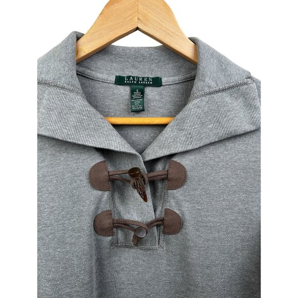 Lauren Ralph Lauren Womens Tunic Dress Sz S Gray Toggle Neck Preppy Classic Fall - Picture 4 of 7